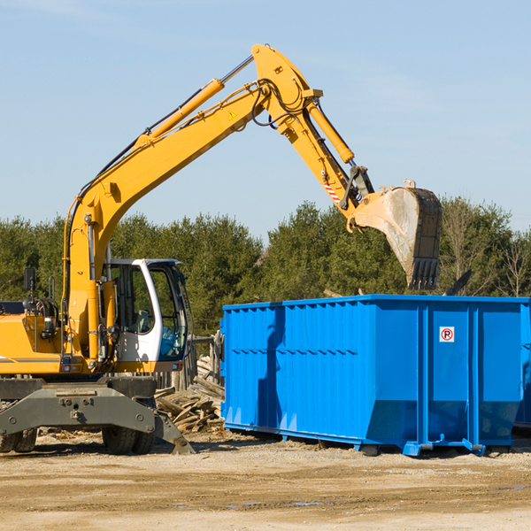 are there any restrictions on where a residential dumpster can be placed in East Sumter